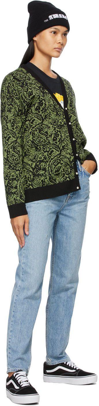 AWAKE NY Paisley Cardigan in Green | Lyst
