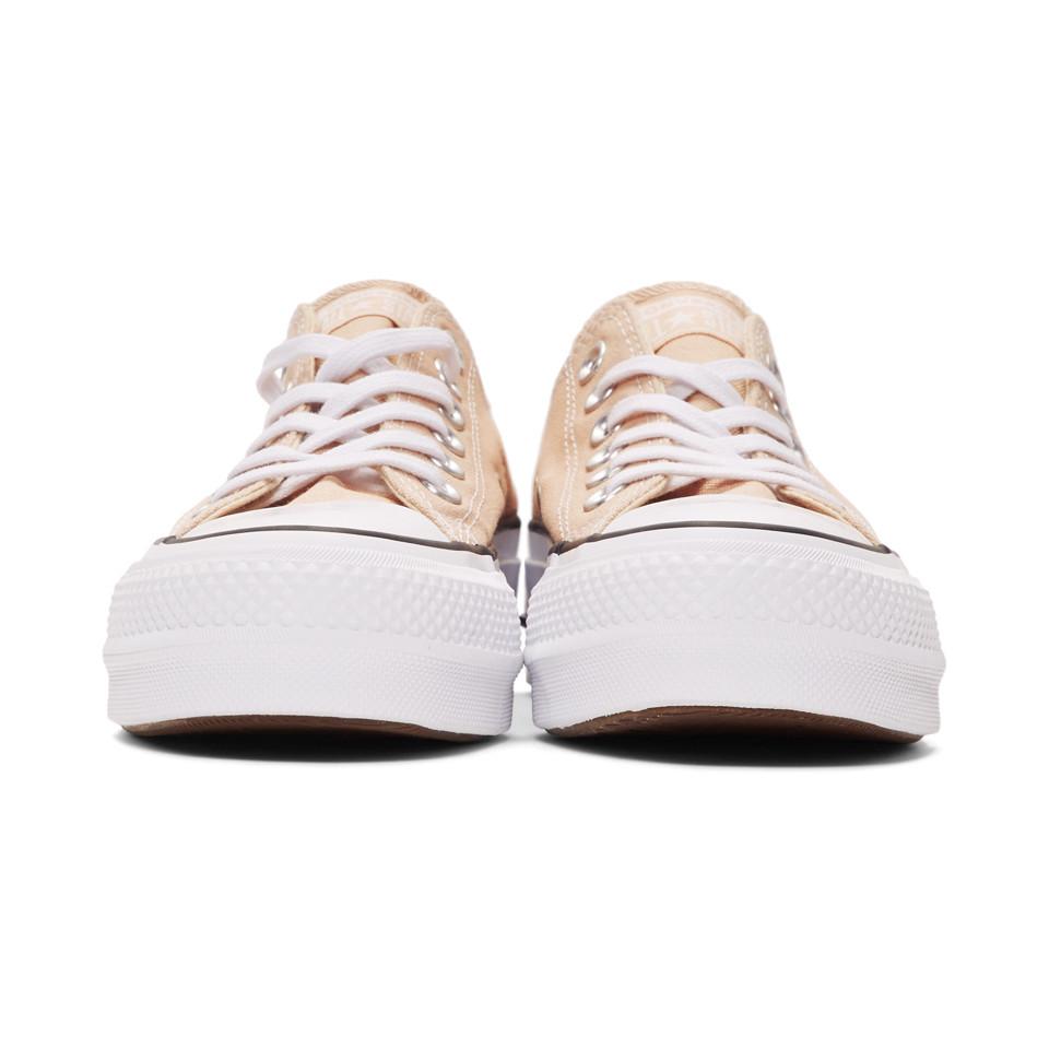 Converse Beige Chuck Taylor All Star Lift Platform Sneakers in Natural |  Lyst