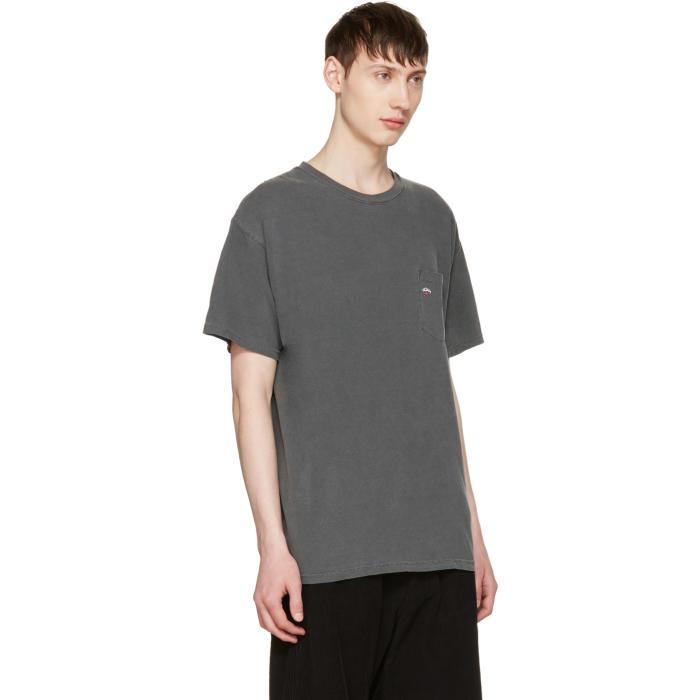 Noah Grey Pocket Logo T-shirt in Gray for Men | Lyst