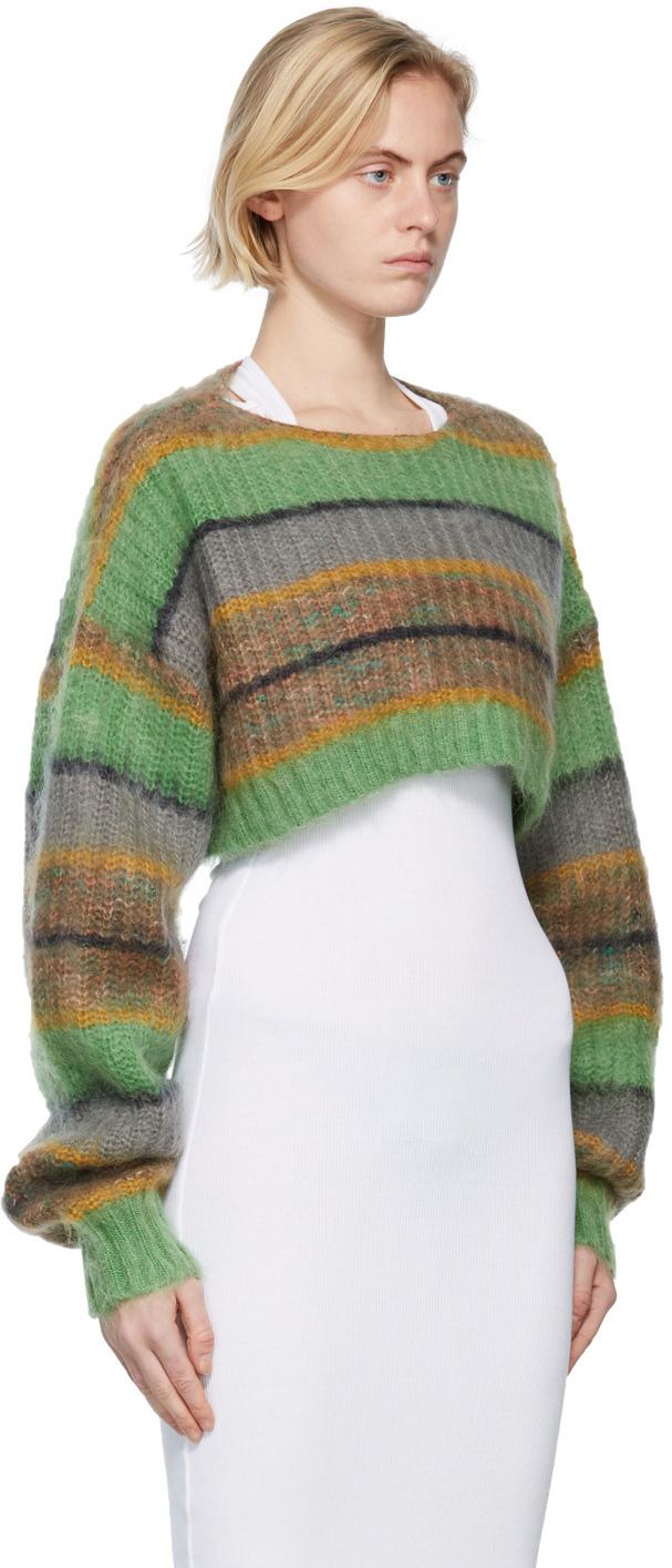 PERVERZE Multicolor Mohair Stripe Wide Top Sweater in Green | Lyst