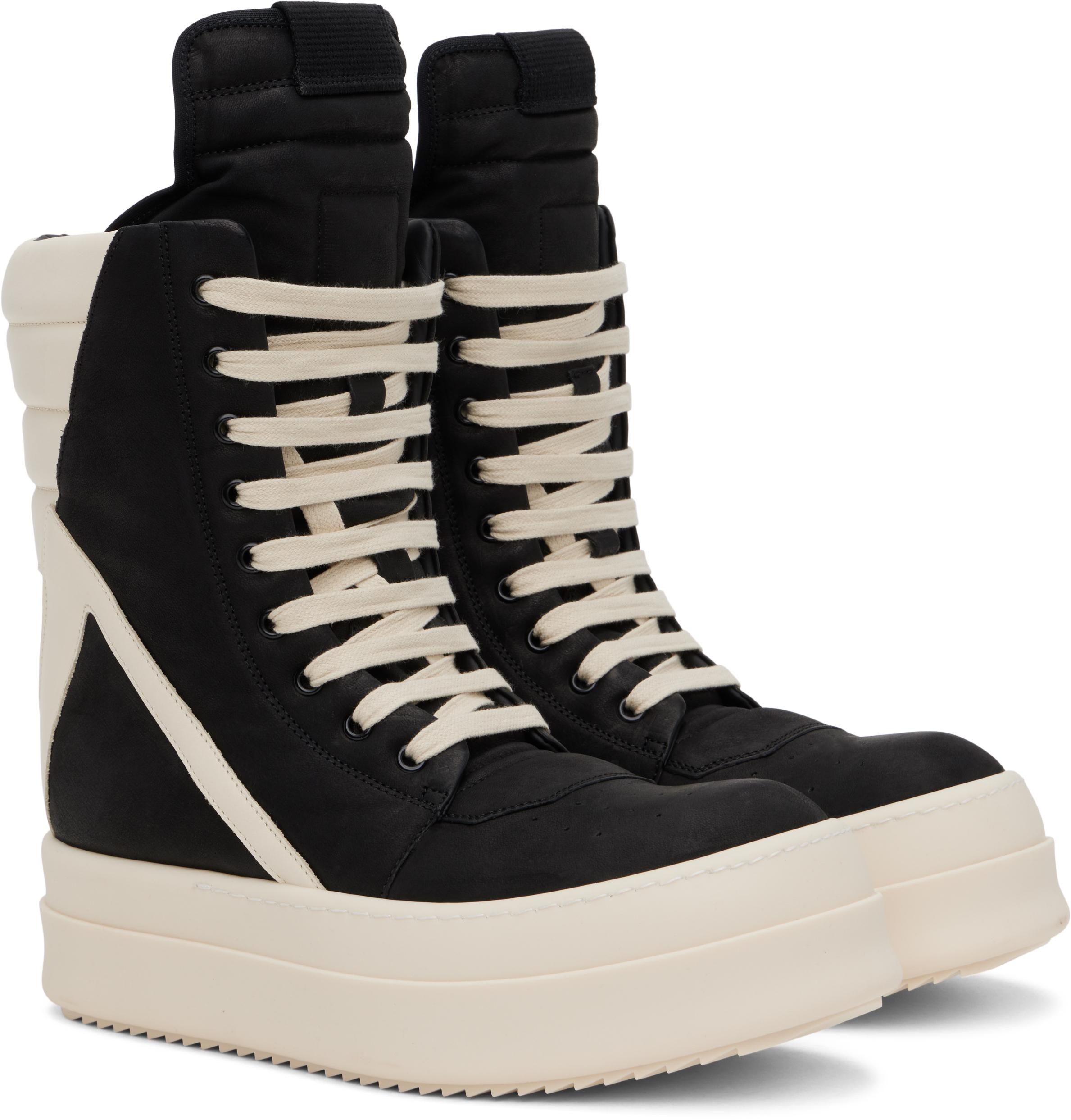 RICK OWENS ブラック Hollywood Mega Geobasket スニーカー Rick Owens Black Hollywood Mega Geobasket Sneakers Rick Owens