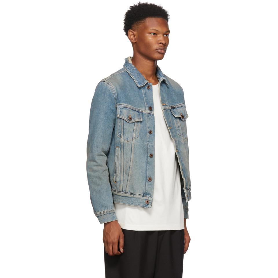 Off white top denim jacket gradient
