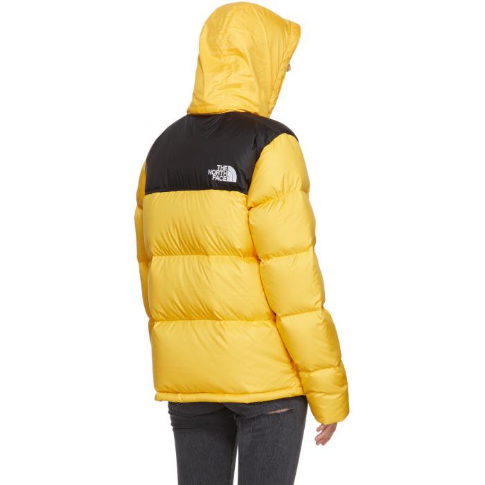 The North Face Satin Yellow Black Down Novelty Nuptse Jacket Lyst