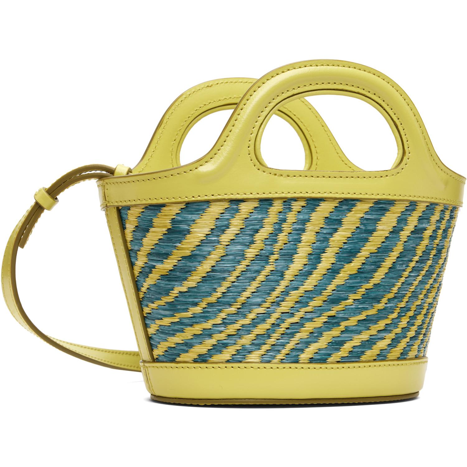 Marni Wavy Raffia-Effect Tropicalia Micro Tote in Yellow | Lyst