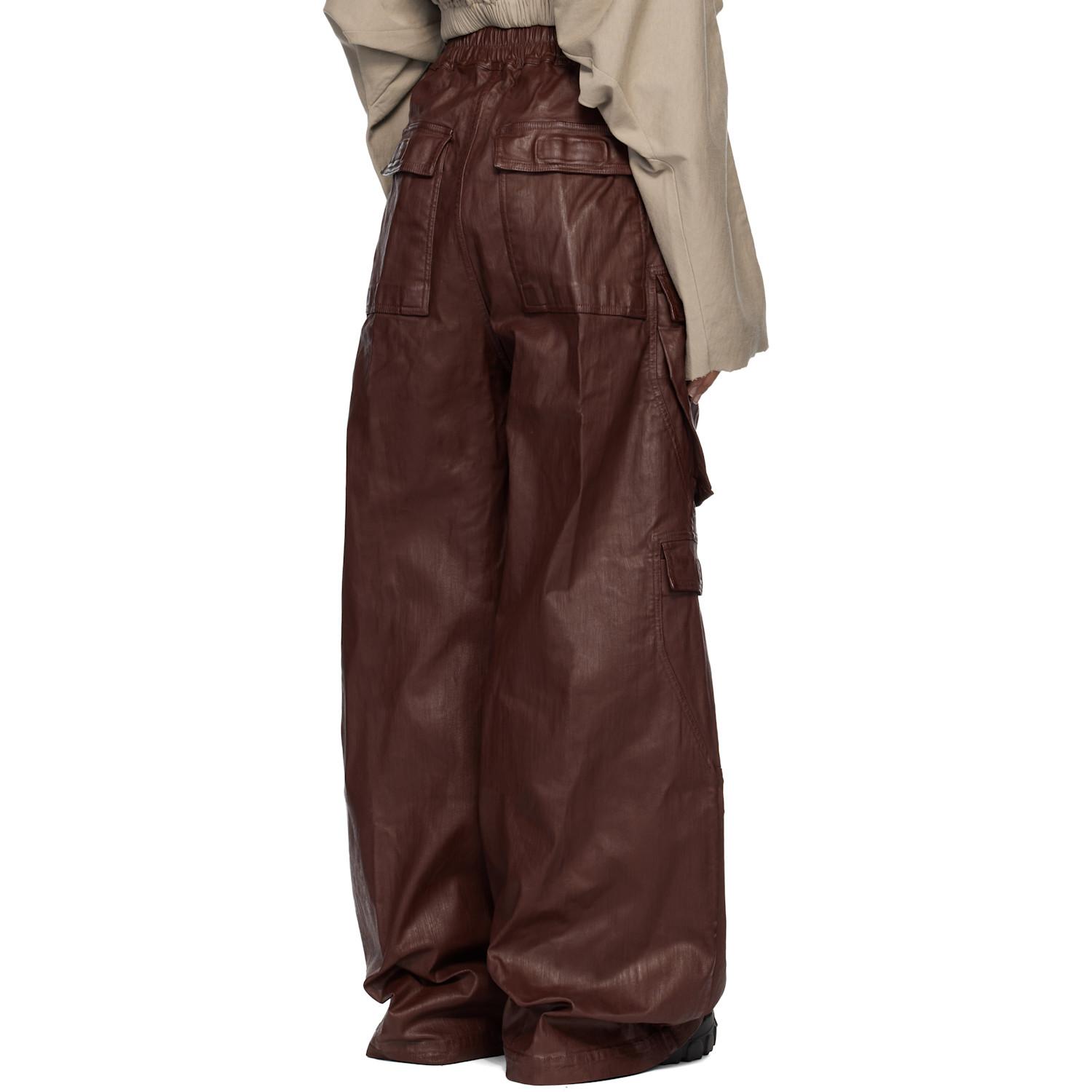 Rick Owens Burgundy Concordians Double Jumbo Belas Denim Cargo 