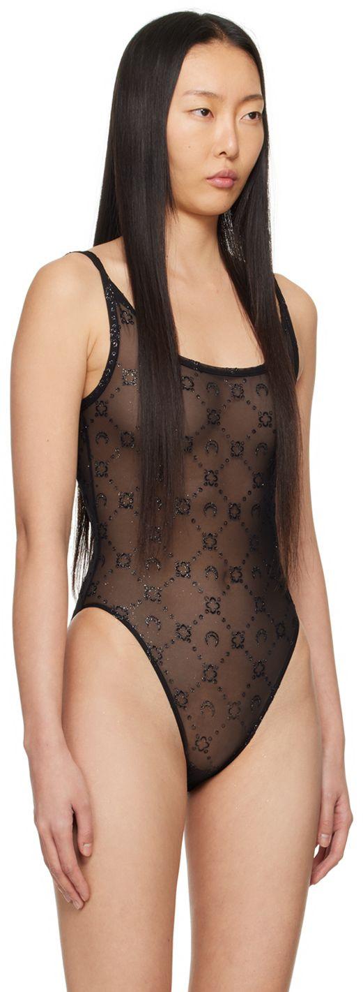 Marine Serre Black Moongram Bodysuit | Lyst