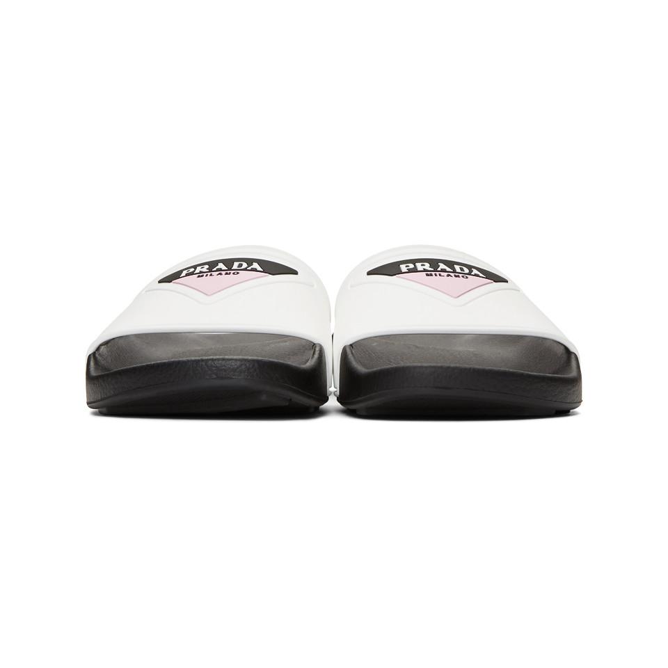 prada white slides