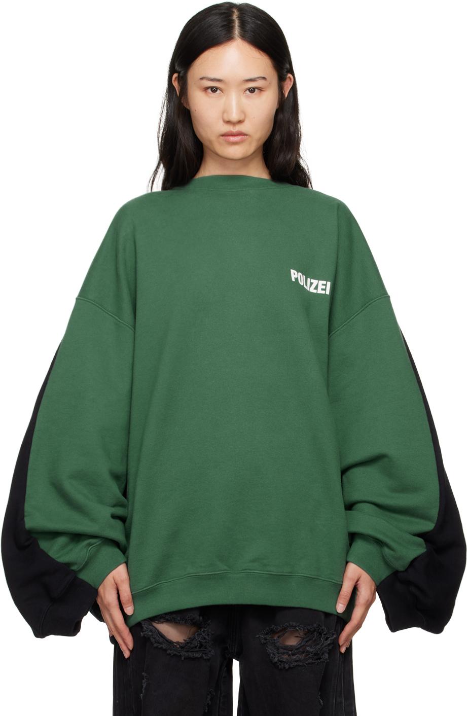Vetements レディース グリーン ーン& レイヤード スウェットシャツ 