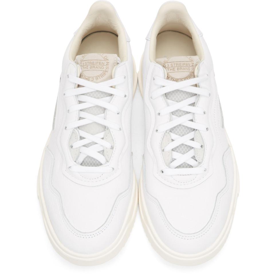 adidas originals white super court premiere sneakers