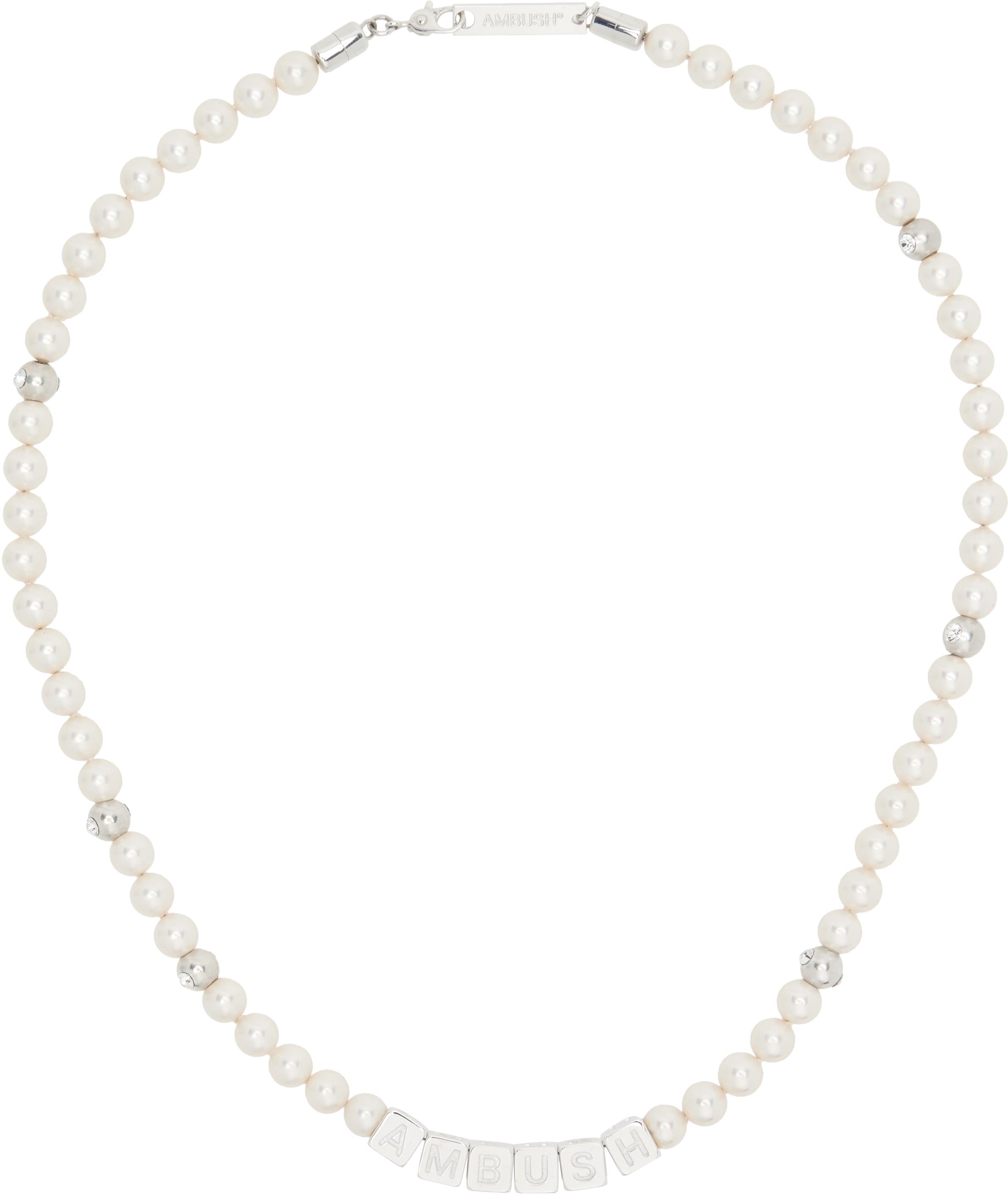 国内発送/送料関税込【AMBUSH】PEARL LETTERBLOCK BRACELET AMBUSH Pearl Letterblock Bracelet Silver – ESSXNYC