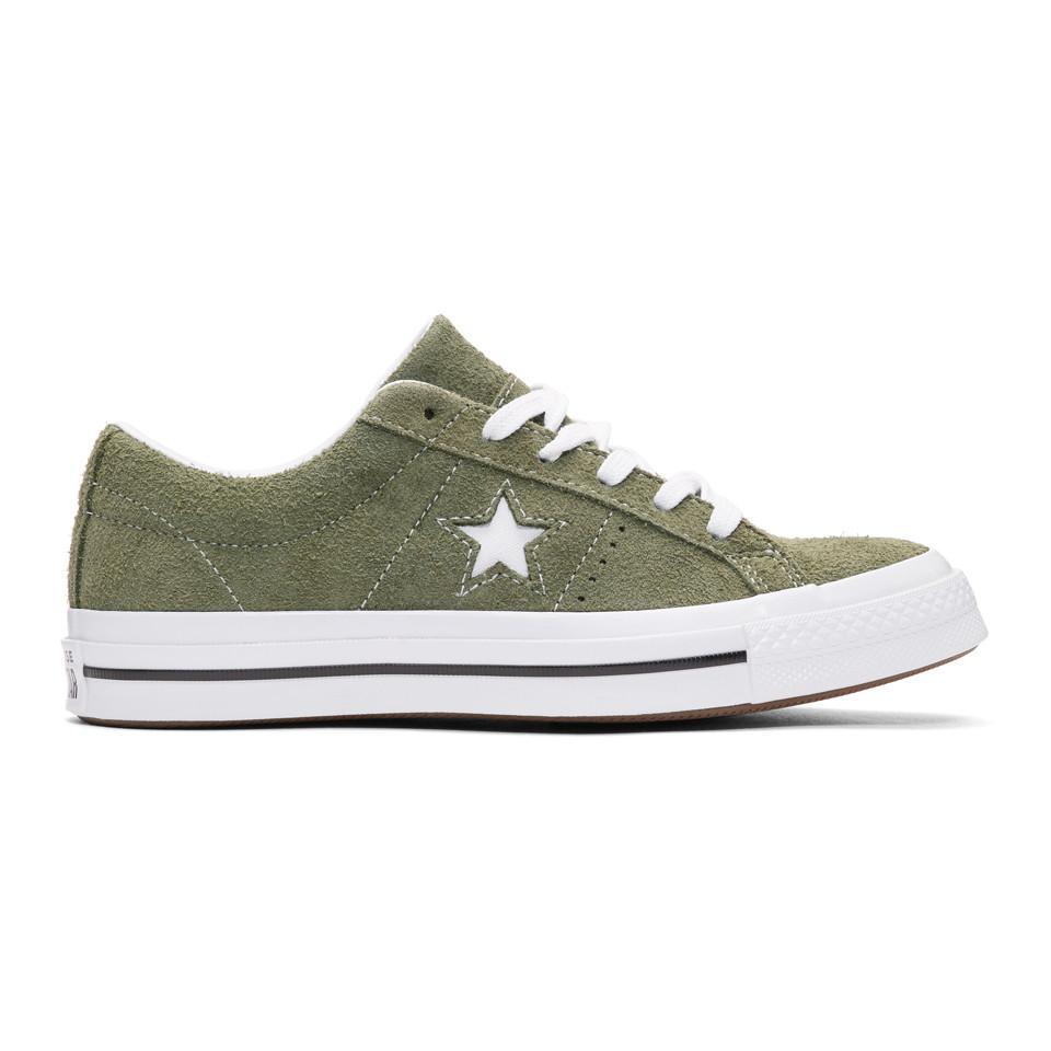 Converse Green Suede One Star Sneakers for Men | Lyst