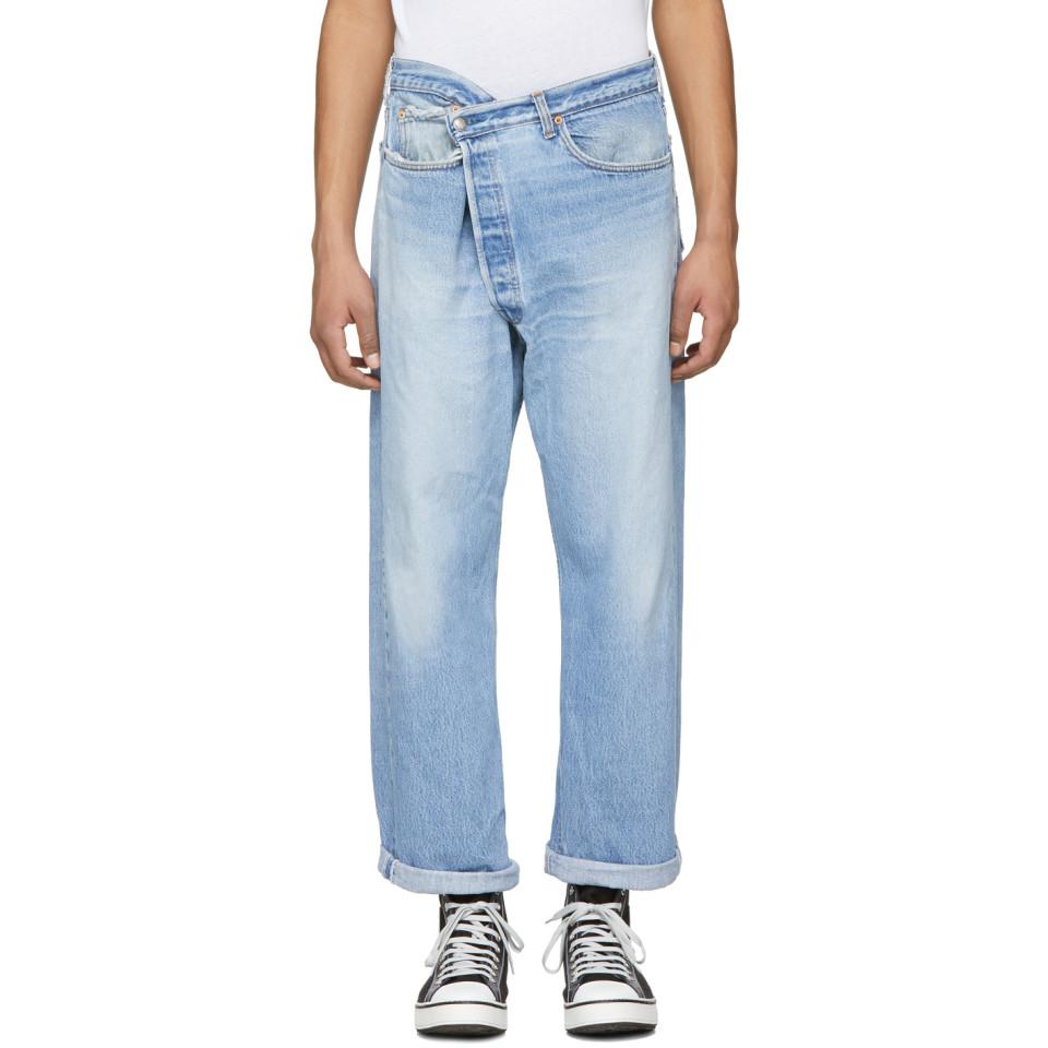 R13 Denim Blue Crossover Refurbished Jeans for Men - Lyst
