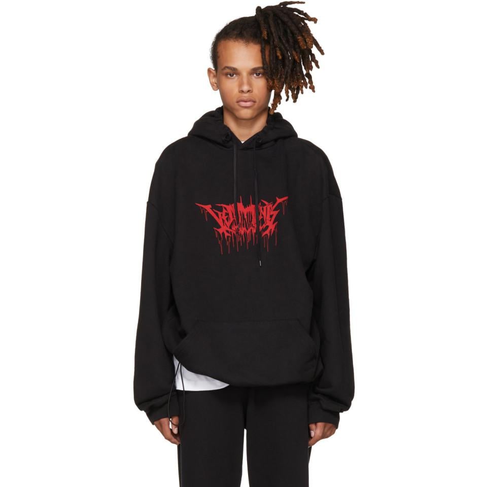 Vetements black hoodie hot sale