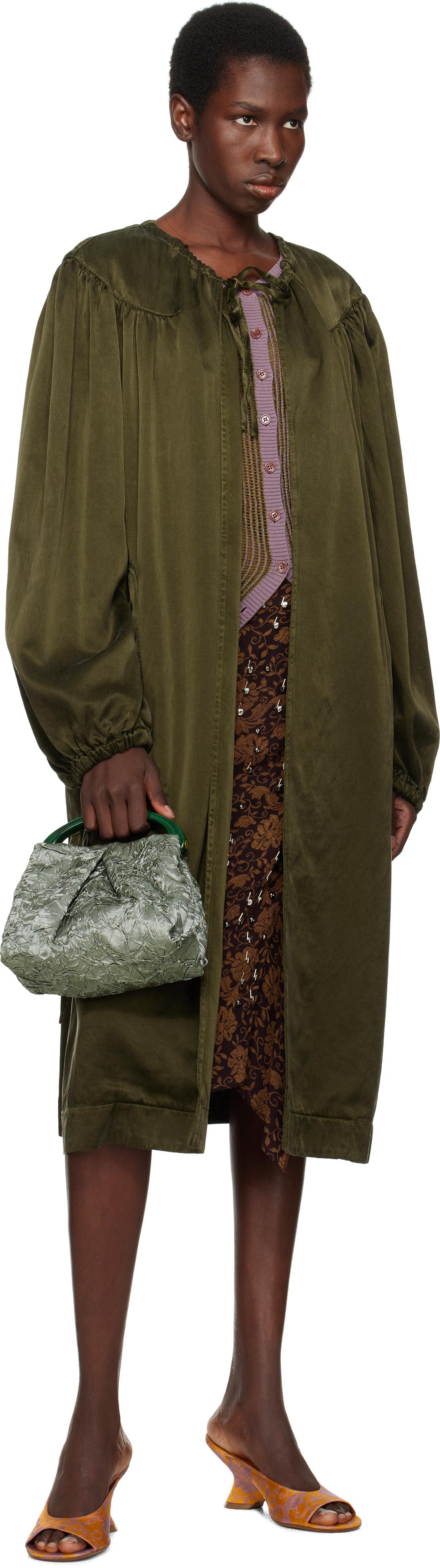 【Dries Van Noten】グリーン スモール Folded Crushed バッグ Dries Van Noten グリーン スモール Folded Crushed バッグ