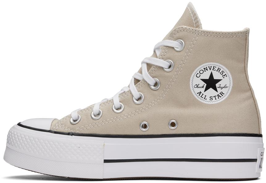 Converse Chuck Taylor All Star Lift Platform Sneakers in Natural | Lyst UK