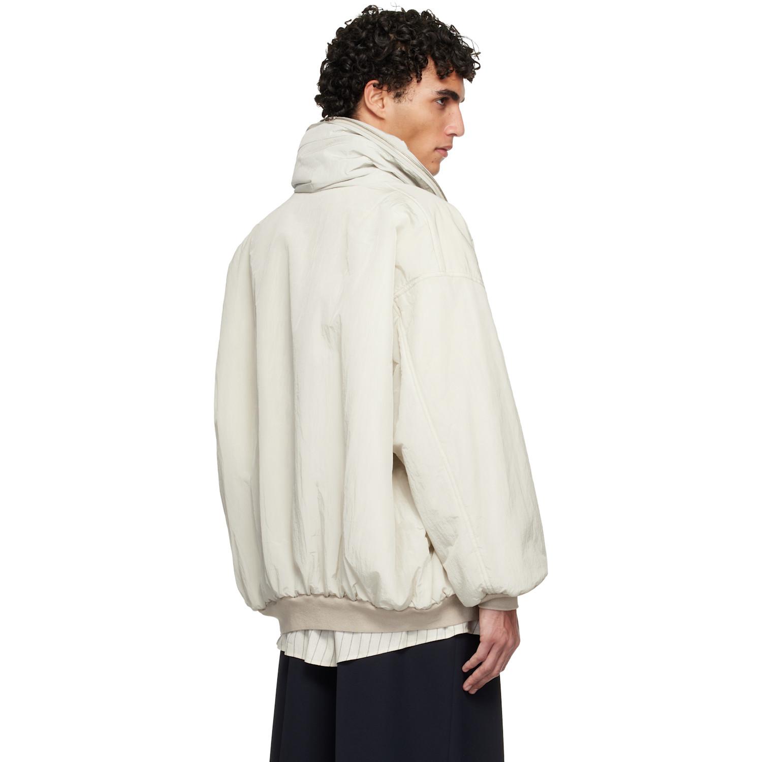 Hed Mayner Off- Crinkled Bomber Jacket in White for Men | Lyst UK