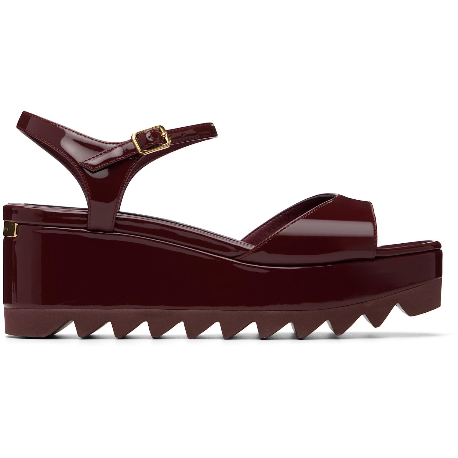 Stella McCartney Burgundy Elyse Patent Platform Sandals | Lyst