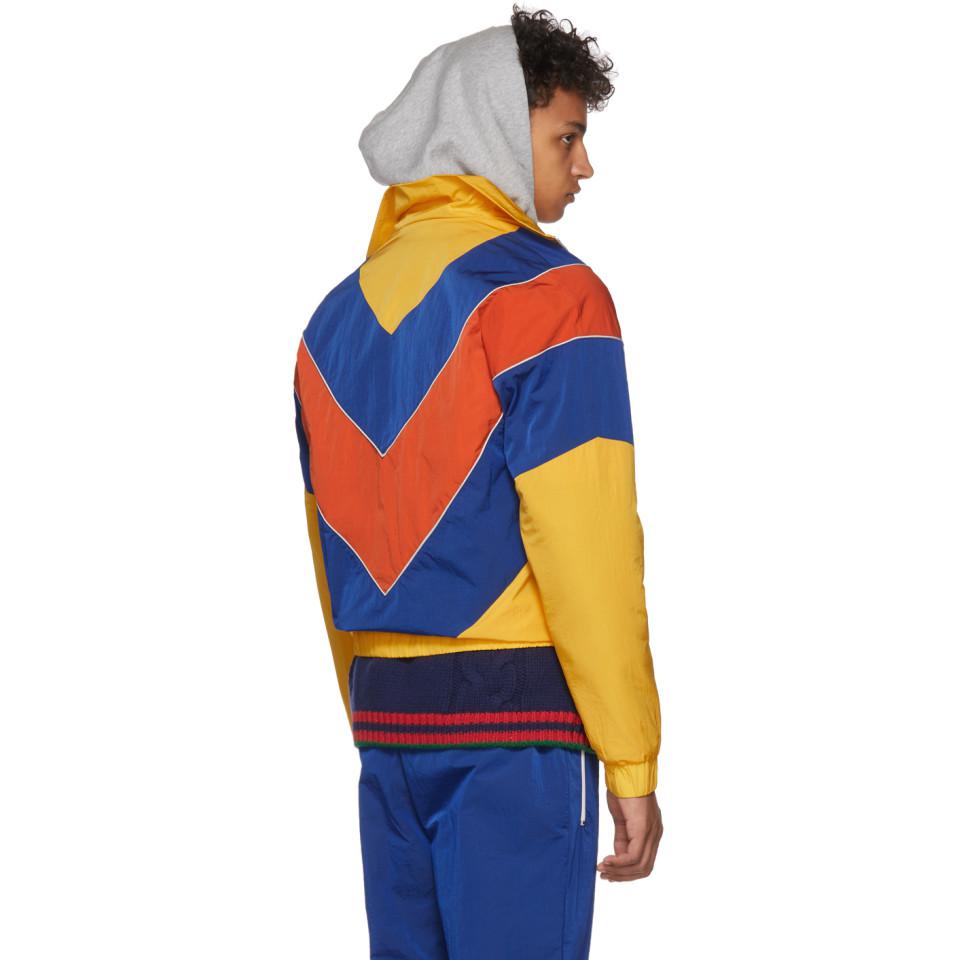 Voorman nachtmerrie Onbepaald Gucci Yellow And Blue Technical Jacket for Men | Lyst
