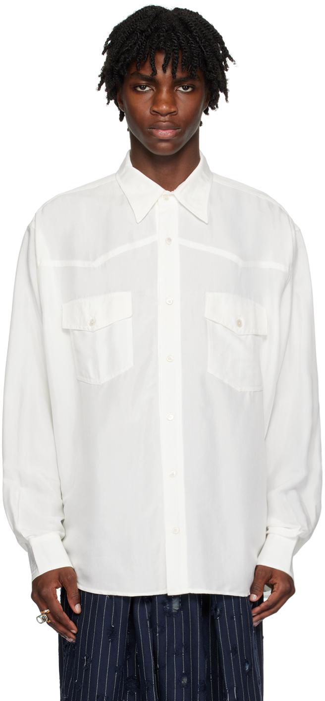 Thom Browne メンズ ホワイト ショートスリーブ シャツ シャツ