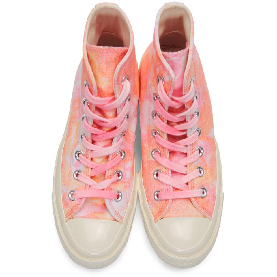Converse Canvas Pink Tie Dye Chuck 70 High Top Sneakers | Lyst