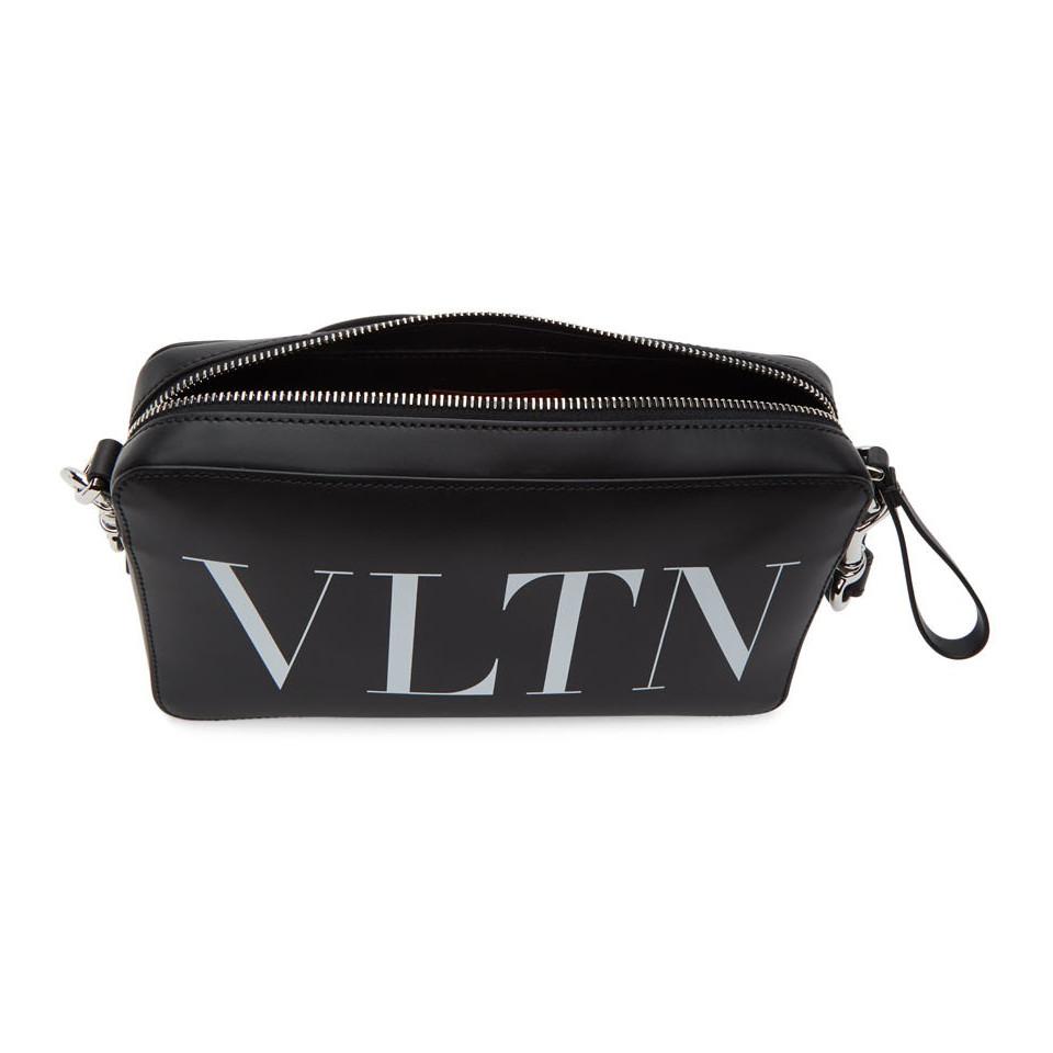 Valentino Leather Black And White Garavani Vltn Crossbody Bag for Men ...