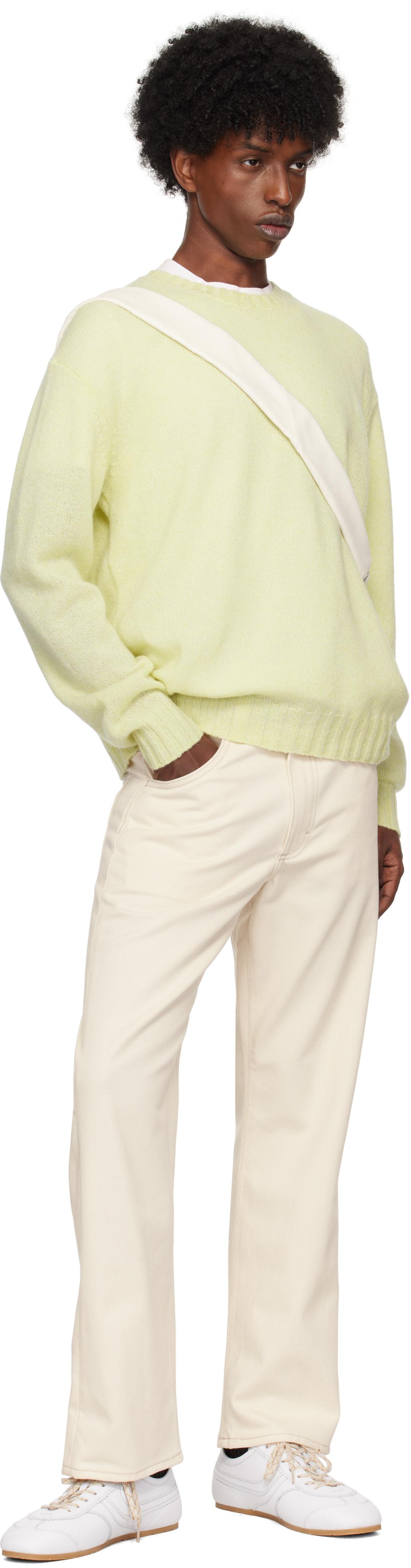 AURALEE Shetland Wool Cashmere Knit Sweater in Yellow for Men | Lyst