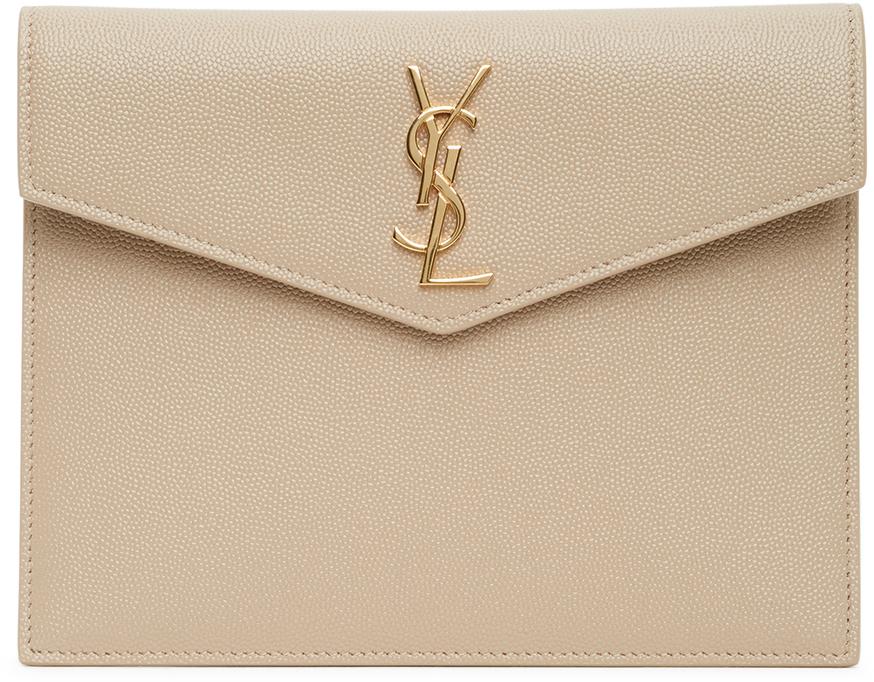 Saint Laurent Uptown Pouch Leather White