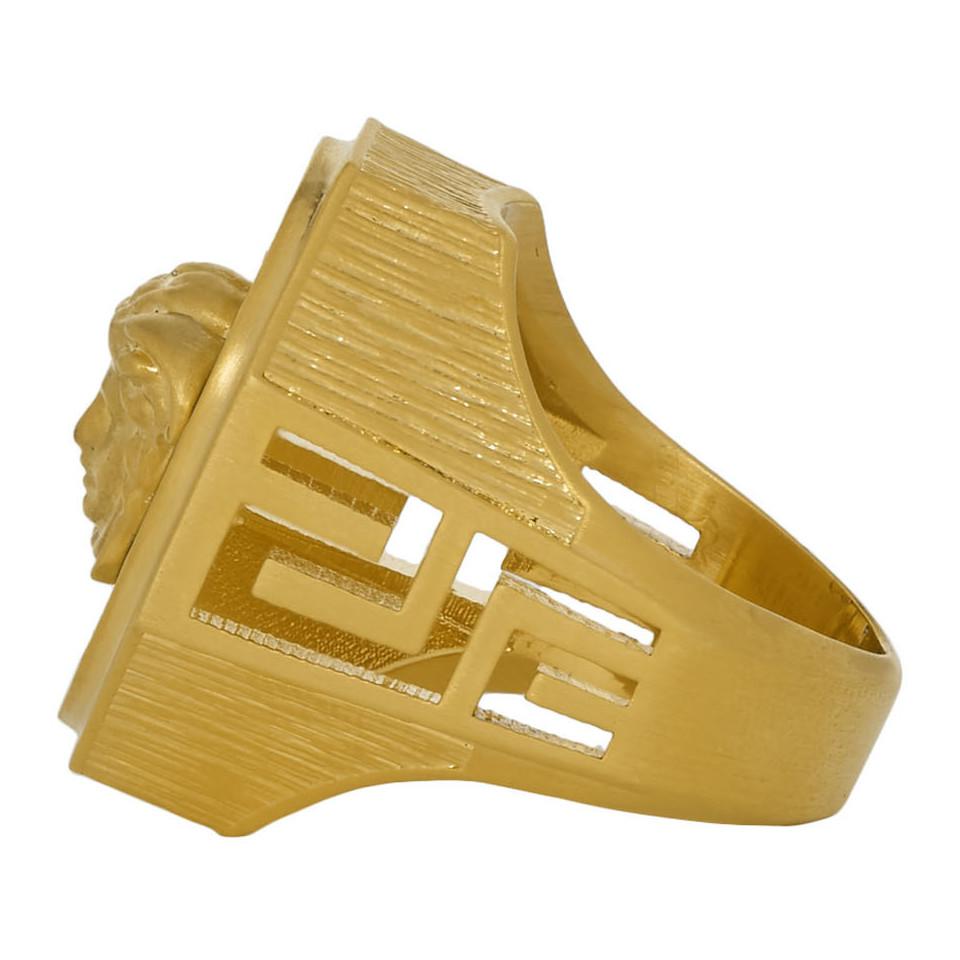Versace Gold Octagon Greek Medusa Ring for Men | Lyst