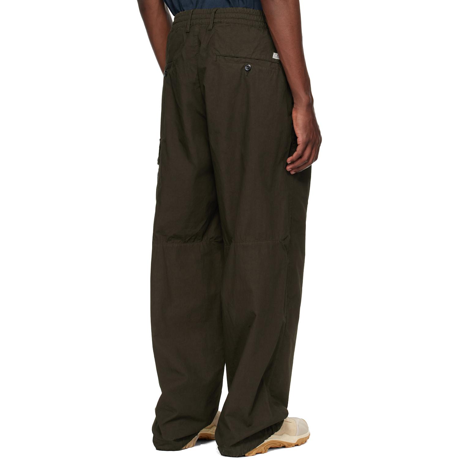 C.P. Company Khaki Micro-Reps Boxy Leg Pocket Lens Cargo Pants in