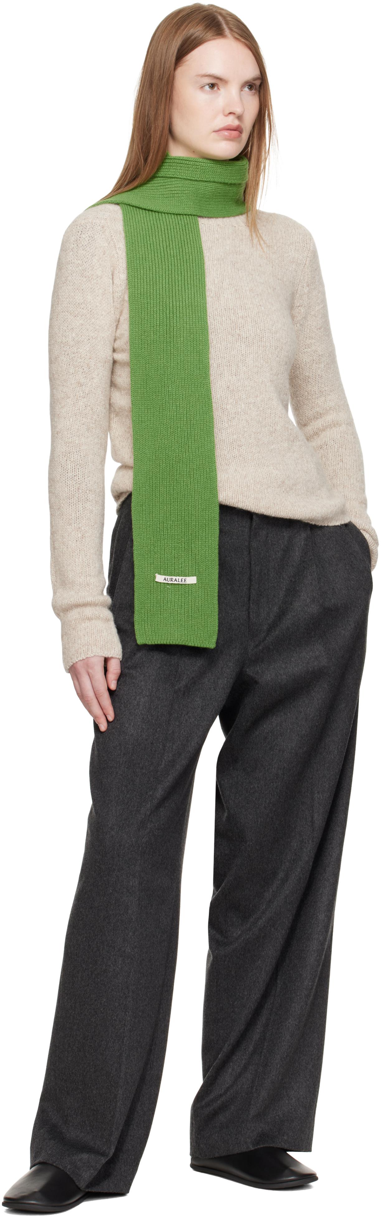 AURALEE Light Cashmere Knit Stole in Green | Lyst