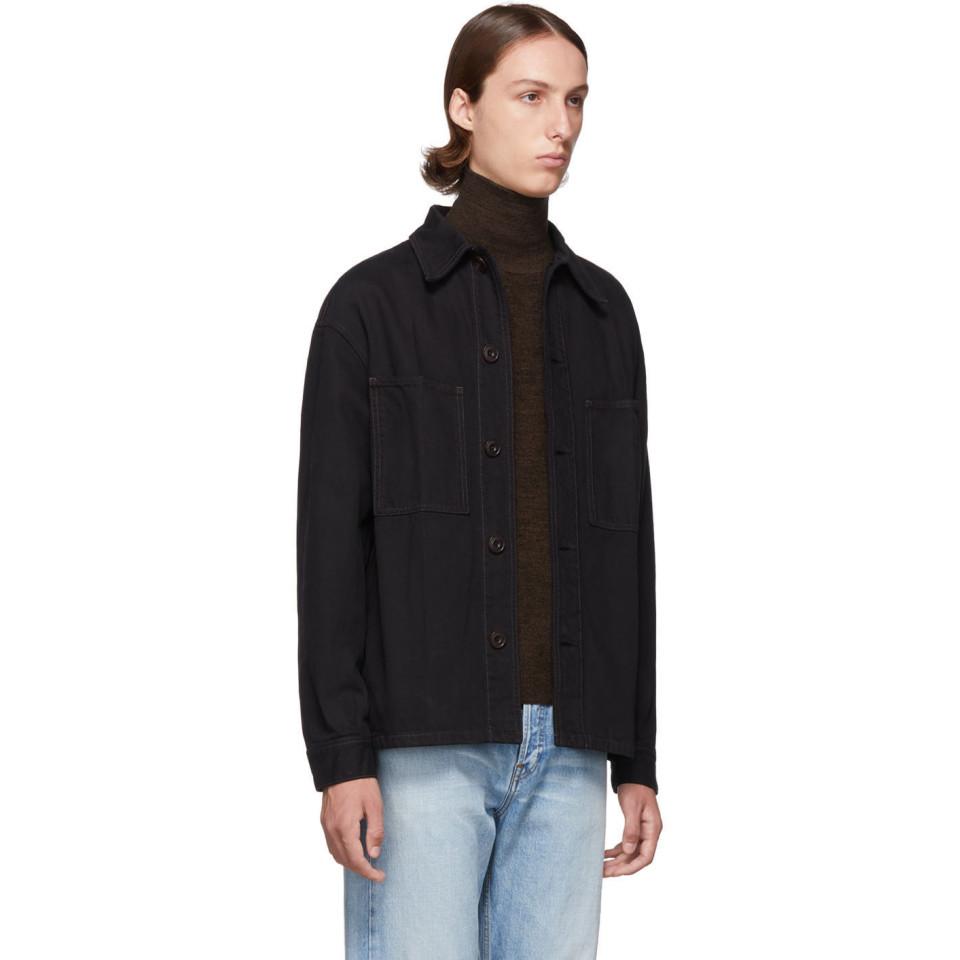 Lemaire Black Denim Overshirt Jacket for Men | Lyst Canada