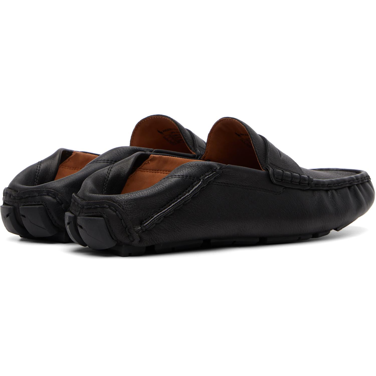 Ralph Lauren Black Leather Slip-On Loafers with Orange Insole Lauren Ralph Lauren WYLIE NAPPA LEATHER DRIVER - Slip-ons  main image 3