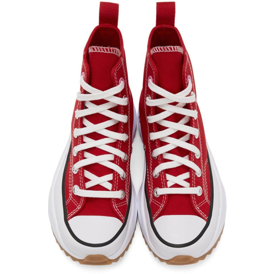 Converse Canvas Red Run Star Hike High-top Sneakers | Lyst