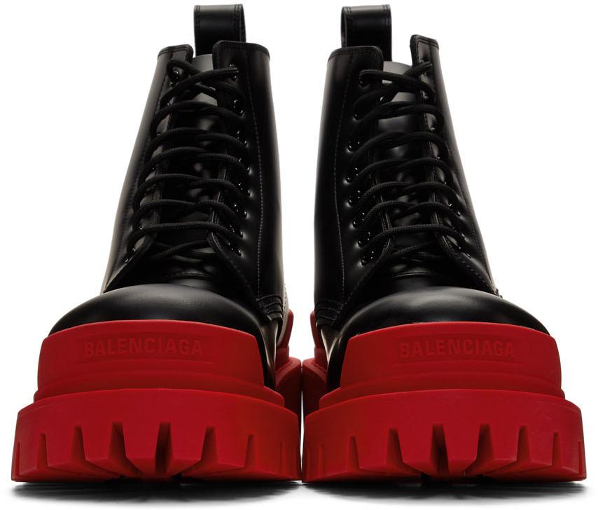 ekspertise gård Øjeblik Balenciaga Black & Red Strike Boots for Men | Lyst