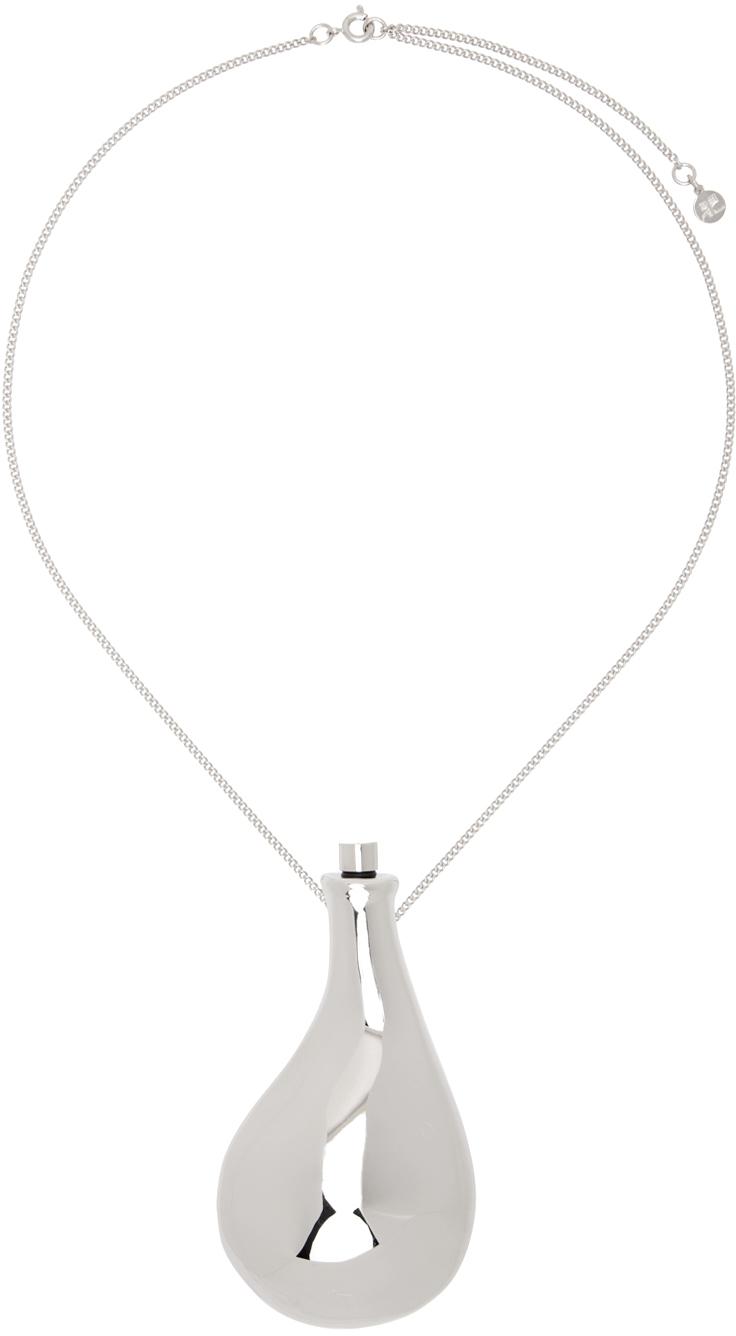Courreges レディース ホワイト シルバー Liquid Metal ネックレス 