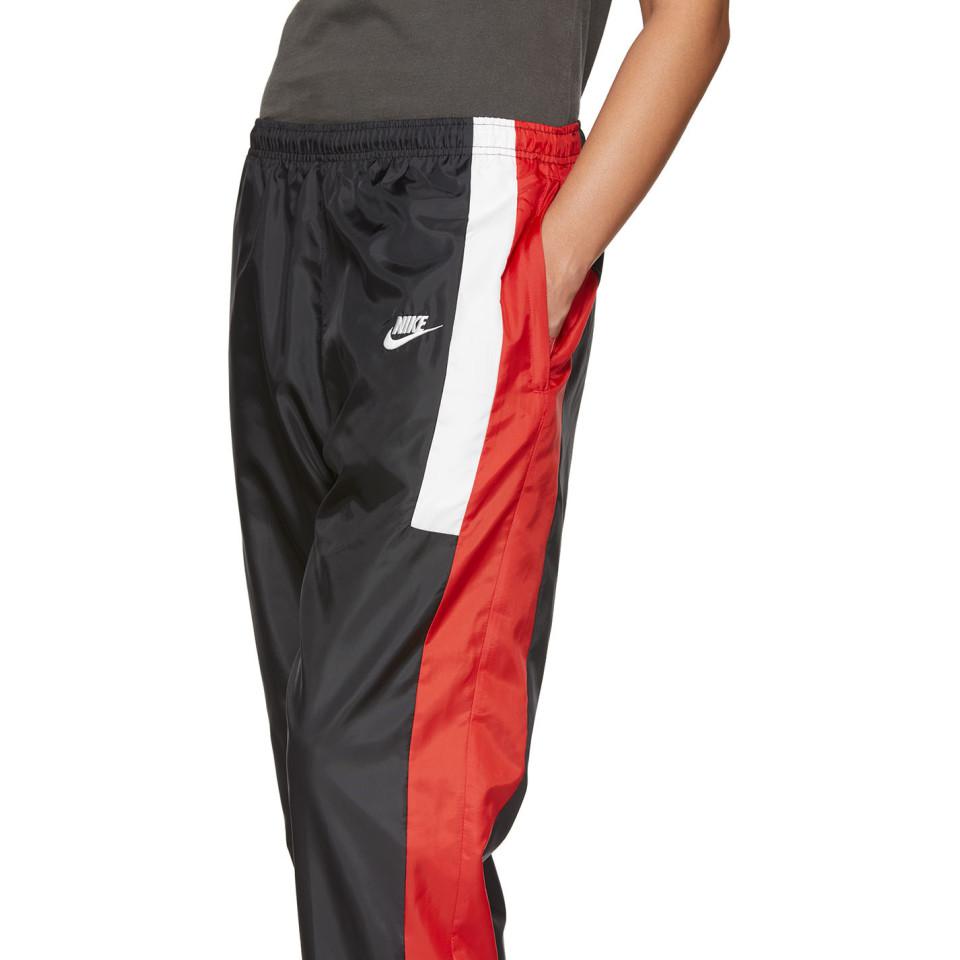 nike red and black leggings