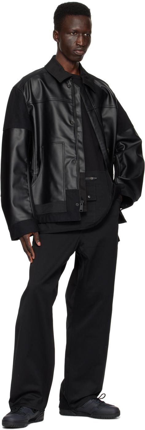 Junya Watanabe Black Carhartt Work In Progress Edition Faux-Leather Jacket