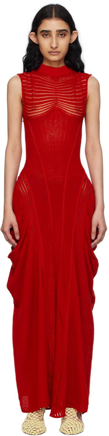 Isa Boulder Onion Maxi Dress in Red | Lyst