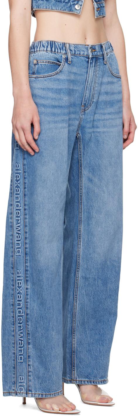 Alexander Wang Logo-embossed Balloon Jeans in Blue | Lyst