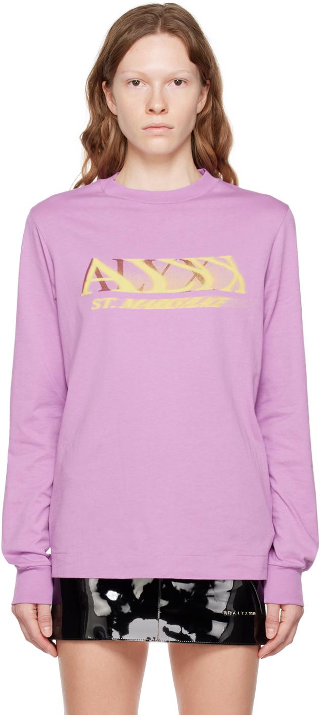 1017 ALYX 9SM レディース ピンク パープル グラフィック 長袖tシャツ 