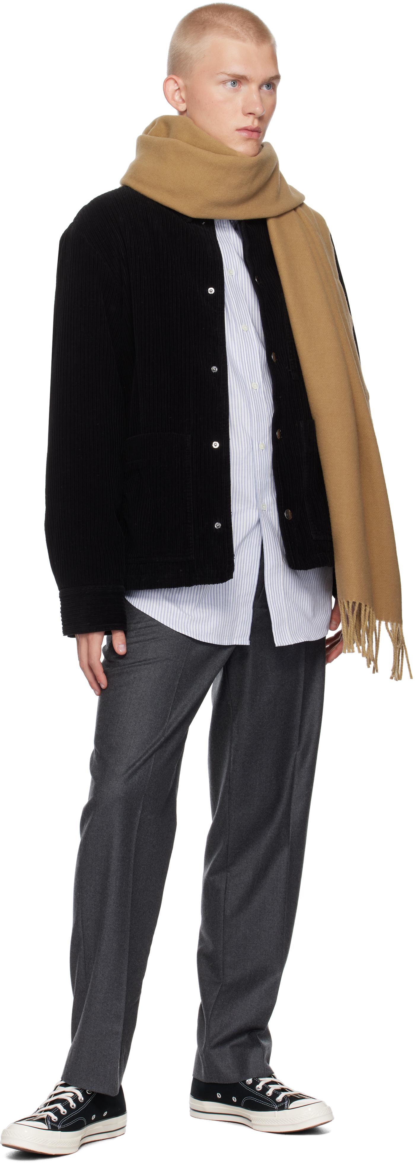 MAISON KITSUNÉ バージンウール マフラー ベージュ メゾンキツネ MAISON KITSUNE MAISON KITSUNE マフラー NM06201