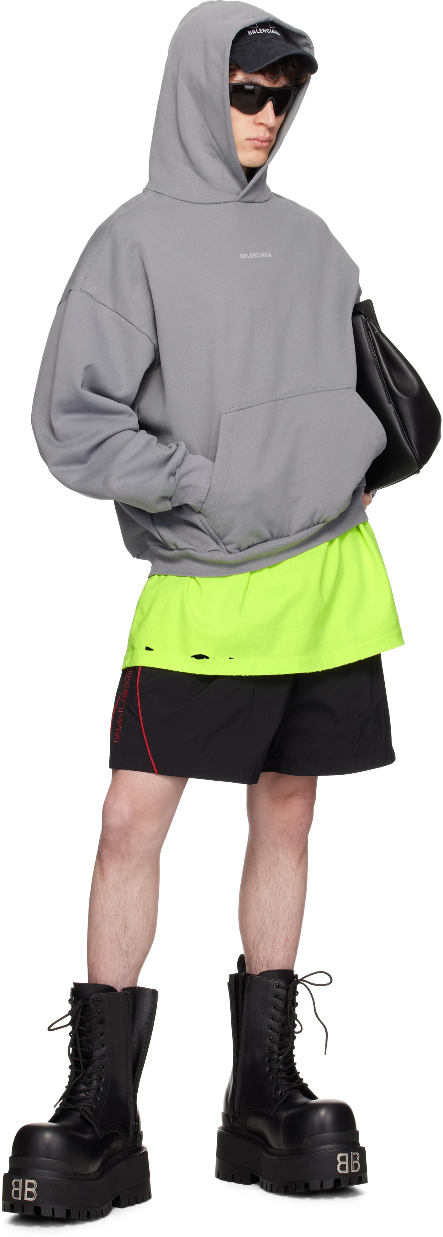 【BALENCIAGA】グレーReflective Moll Arch ミディアム フーディ メンズ Balenciaga グレー Reflective Moll Arch ミディアム