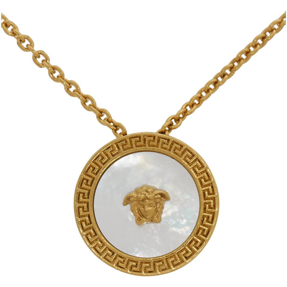 Versace Gold Medusa Pendant Necklace in Metallic for Men - Lyst