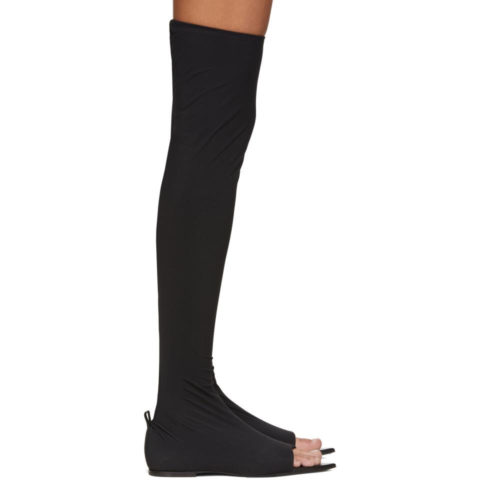Jil Sander Black Over-the-knee Sock Boots | Lyst