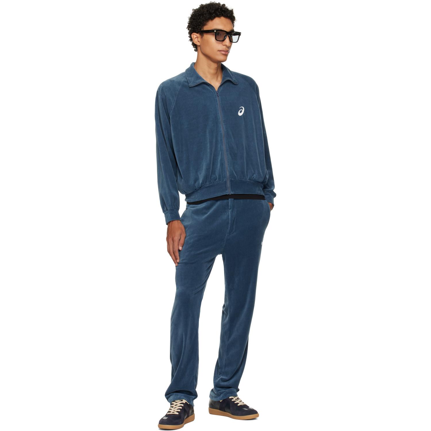 Y*u様 SOSHIOTSUKI ASICS VELVET TRACK JACK SOSHIOTSUKI Asics Edition Vintage Velvet Track Jacket in Blue for