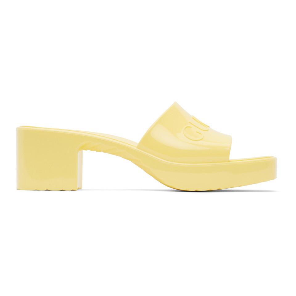 gucci rubber slides yellow