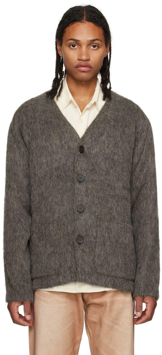 Our Legacy Gray Button Cardigan in Black for Men | Lyst