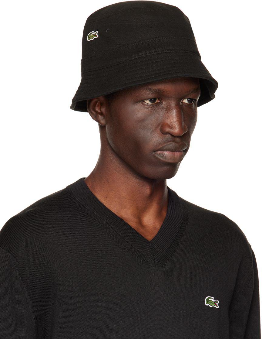 Lacoste Black Patch Hat for | Lyst