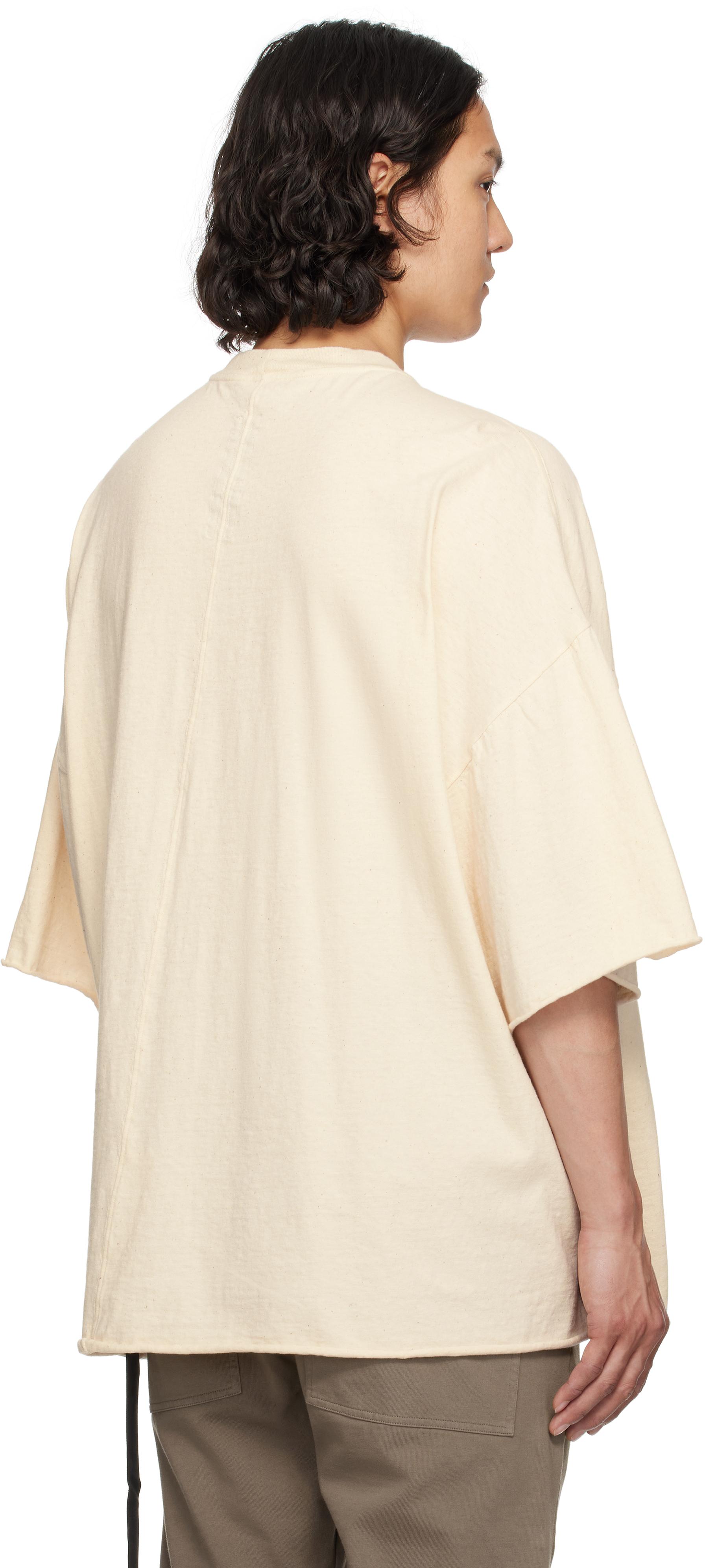 RICK OWENS ハリウッド トミーTシャツ ナチュラル メンズ Rick Owens オフホワイト Hollywood Tommy Tシャツ