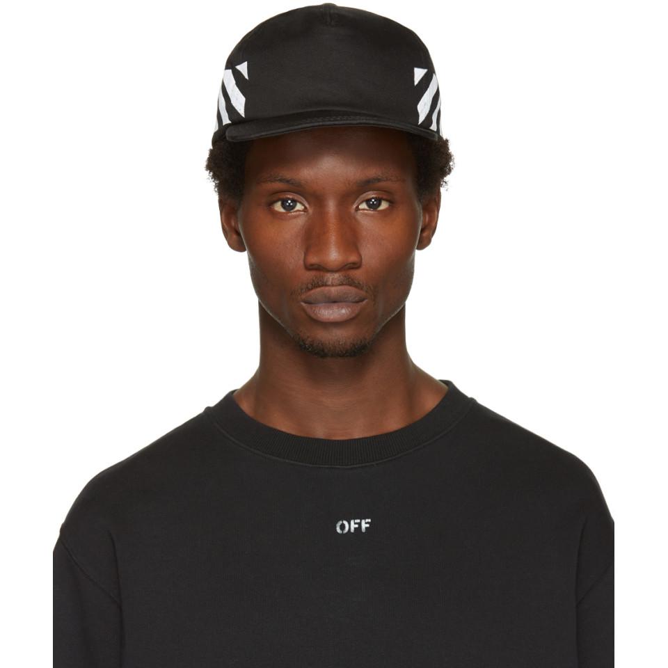 Black Diagonal Brushed Cap 